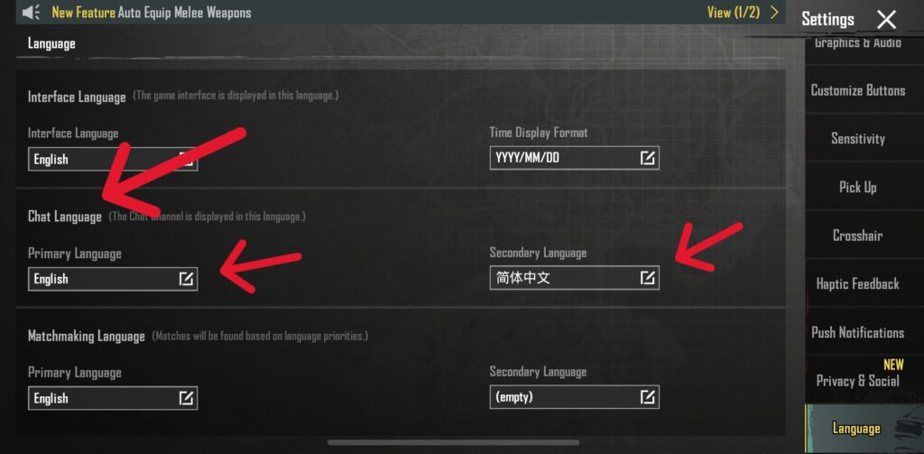  how to Adjust the Chat Language pubg 