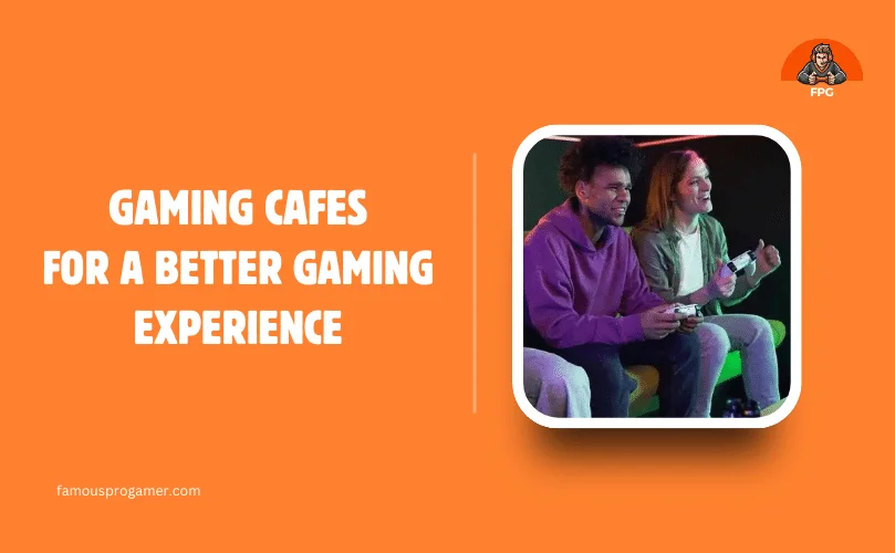  4 friends playing video game in gaming cafe
